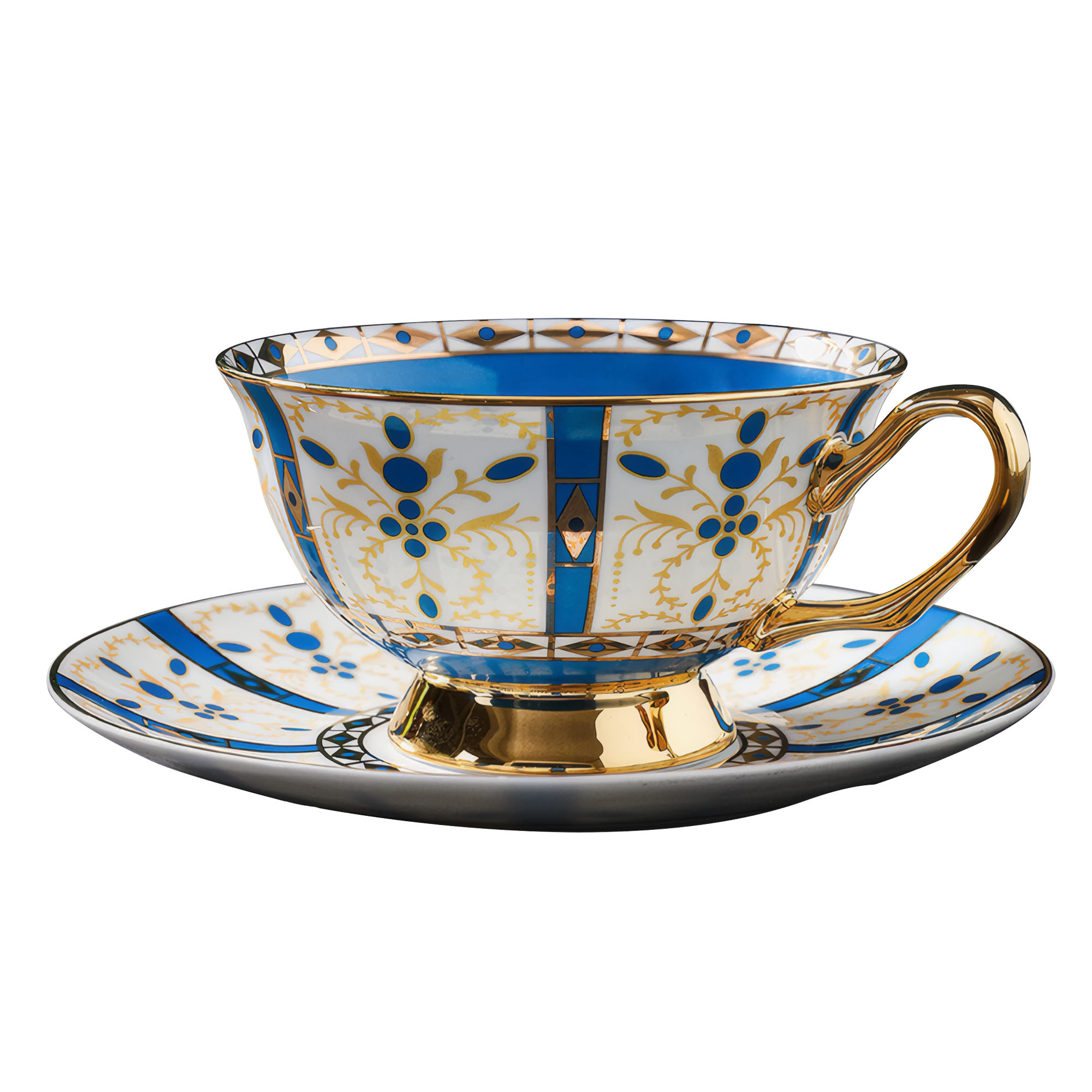 Boutique Bone China Porcelain Coffee Afternoon Tea Cup Saucer Set