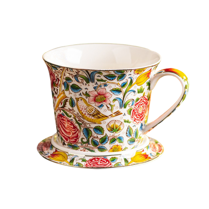 Charming Rose Floral Home Office Tea Coffee Breakfast Mug with Lid
