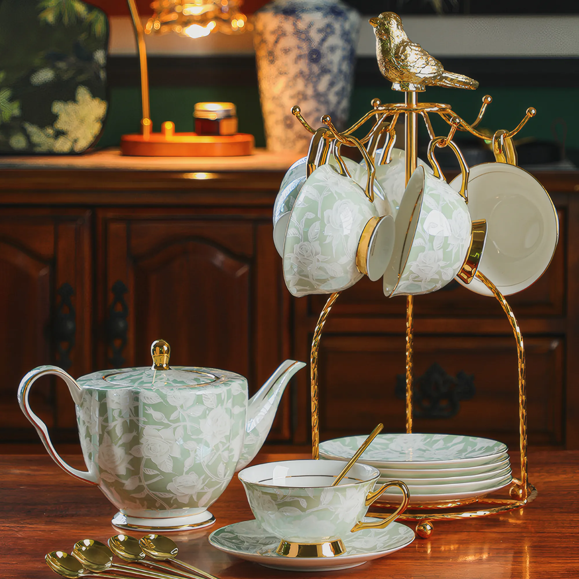 Embossed Rose Floral Bone China High Tea Party Daily Coffee Cup Saucer Set03 Embossed Rose Floral Bone China High Tea Party Daily Coffee Cup Saucer Set03