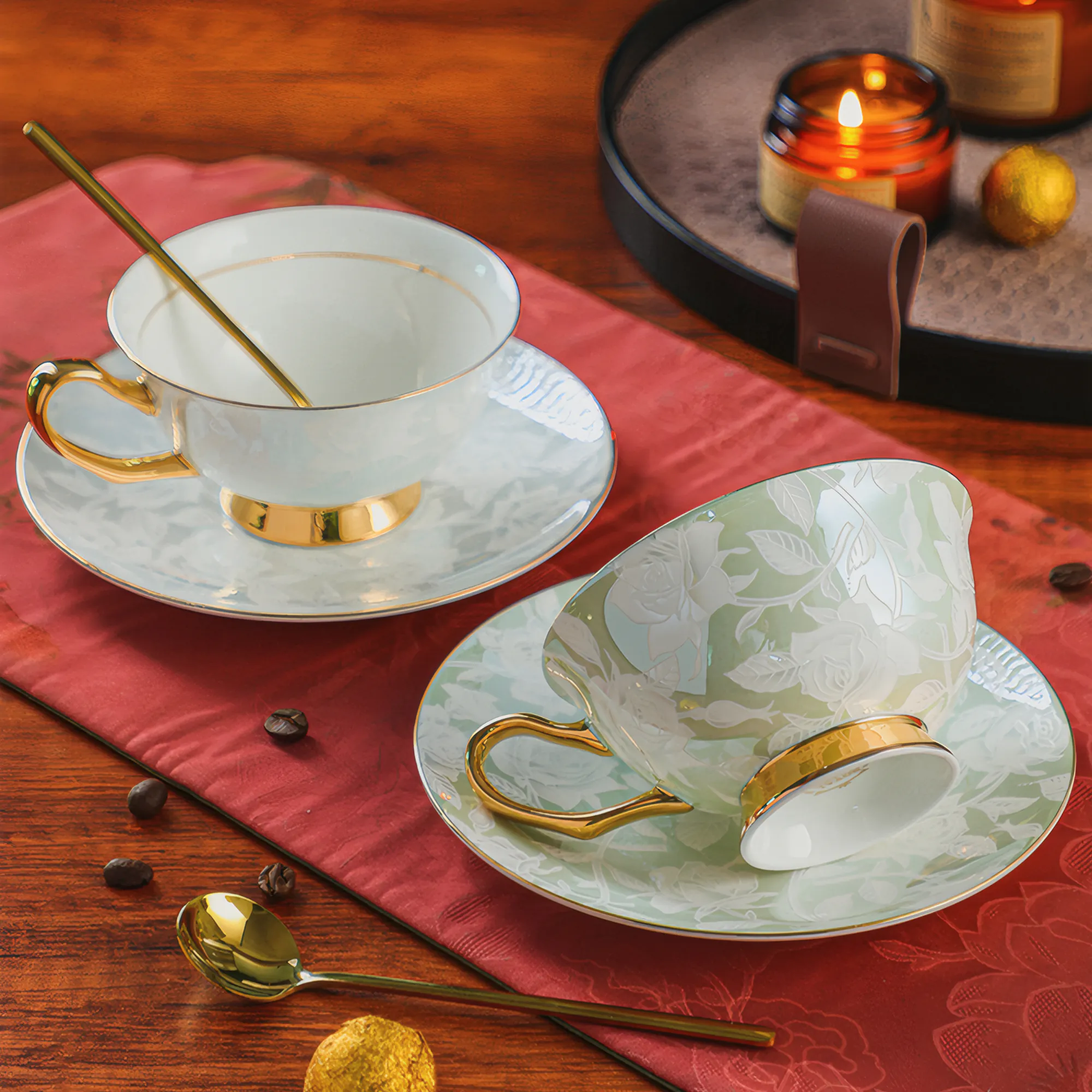 Embossed Rose Floral Bone China High Tea Party Daily Coffee Cup Saucer Set05 Embossed Rose Floral Bone China High Tea Party Daily Coffee Cup Saucer Set05