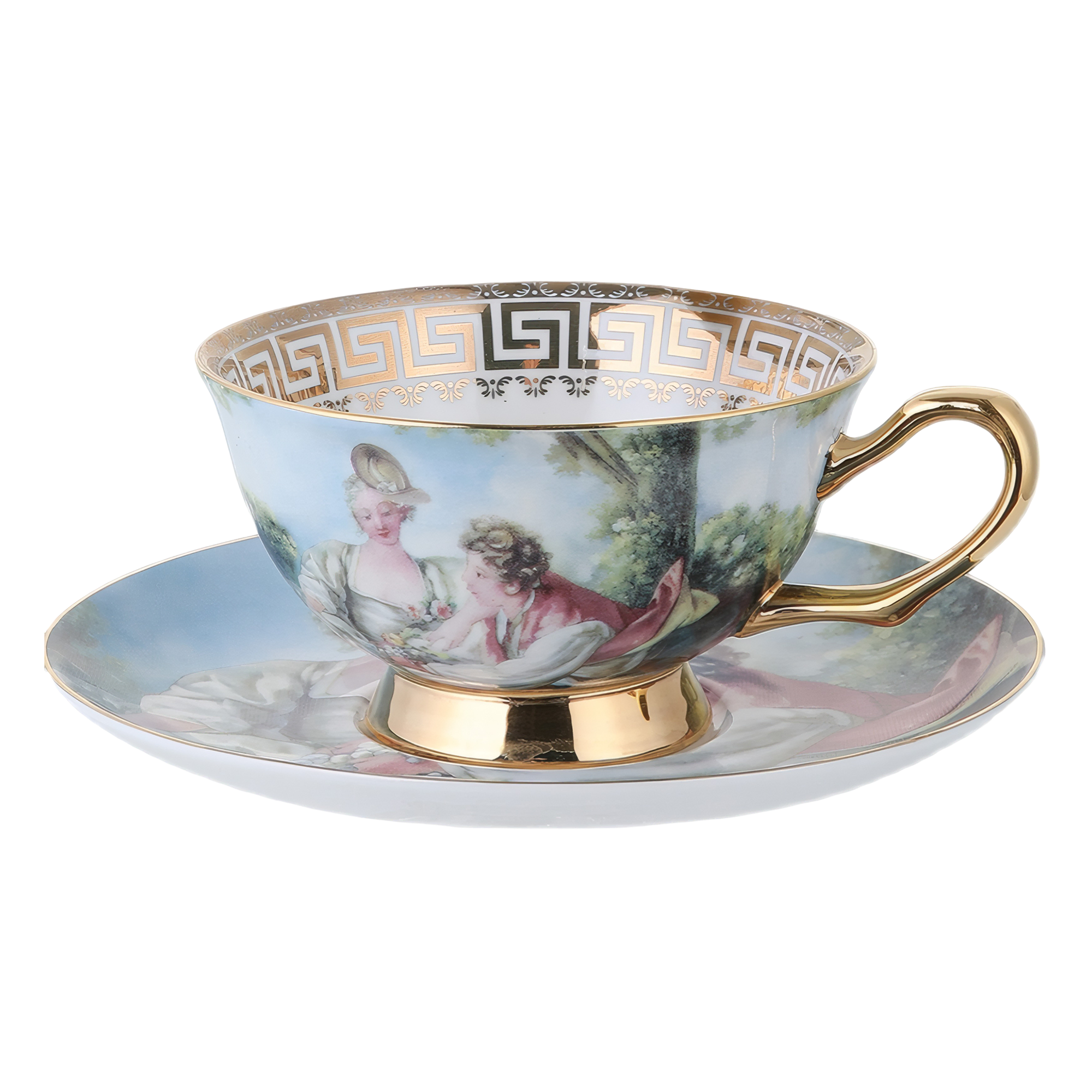 Retro European Royal Style Bone China Afternoon Tea Coffee Cup Saucer Set