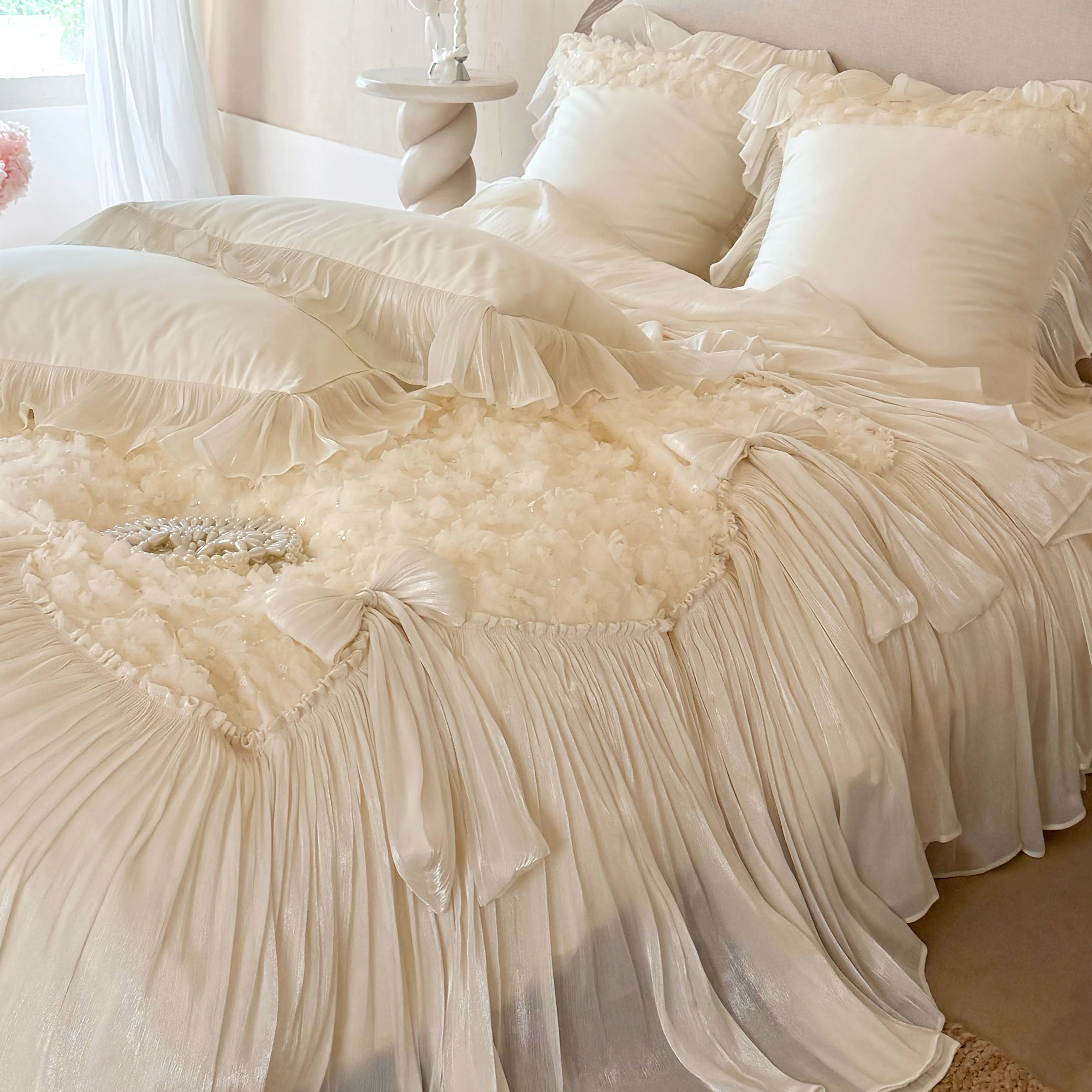 Romantic Princess Style 3D Rose Floral 100S Long-Staple Cotton Bedding Set06 Romantic Princess Style 3D Rose Floral 100S Long Staple Cotton Bedding Set06