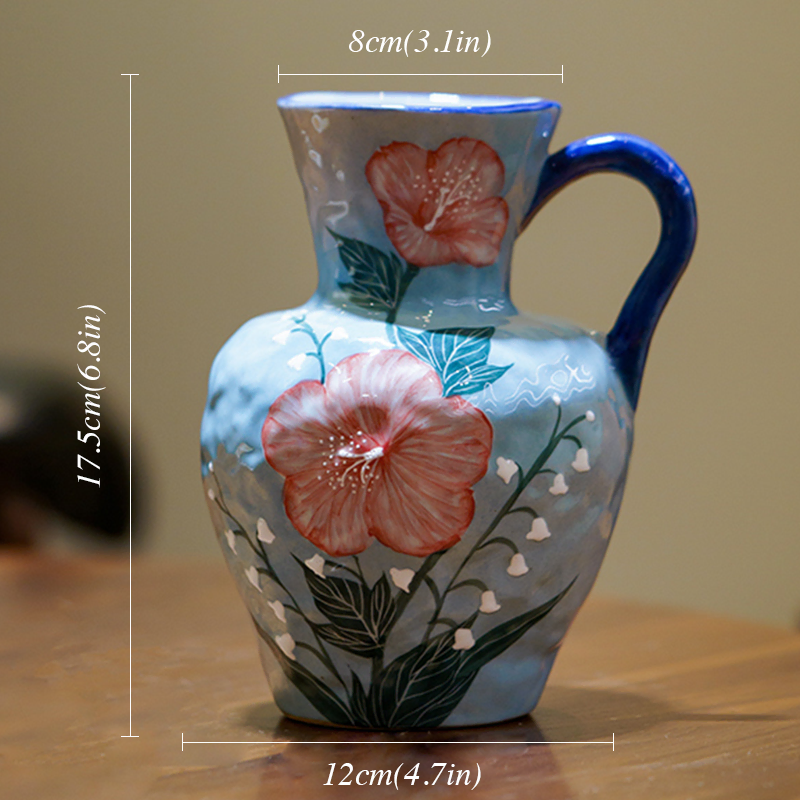 Underglaze-Oil-Painting-Style-Hibiscus-Floral-Single-Ear-Ceramic-Vase09.webp