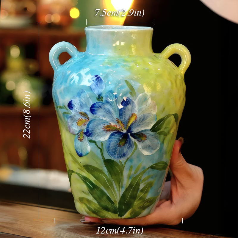 Underglaze-Oil-Painting-Style-Iris-Floral-Ceramic-Vase-Home-Table-Decor06.webp