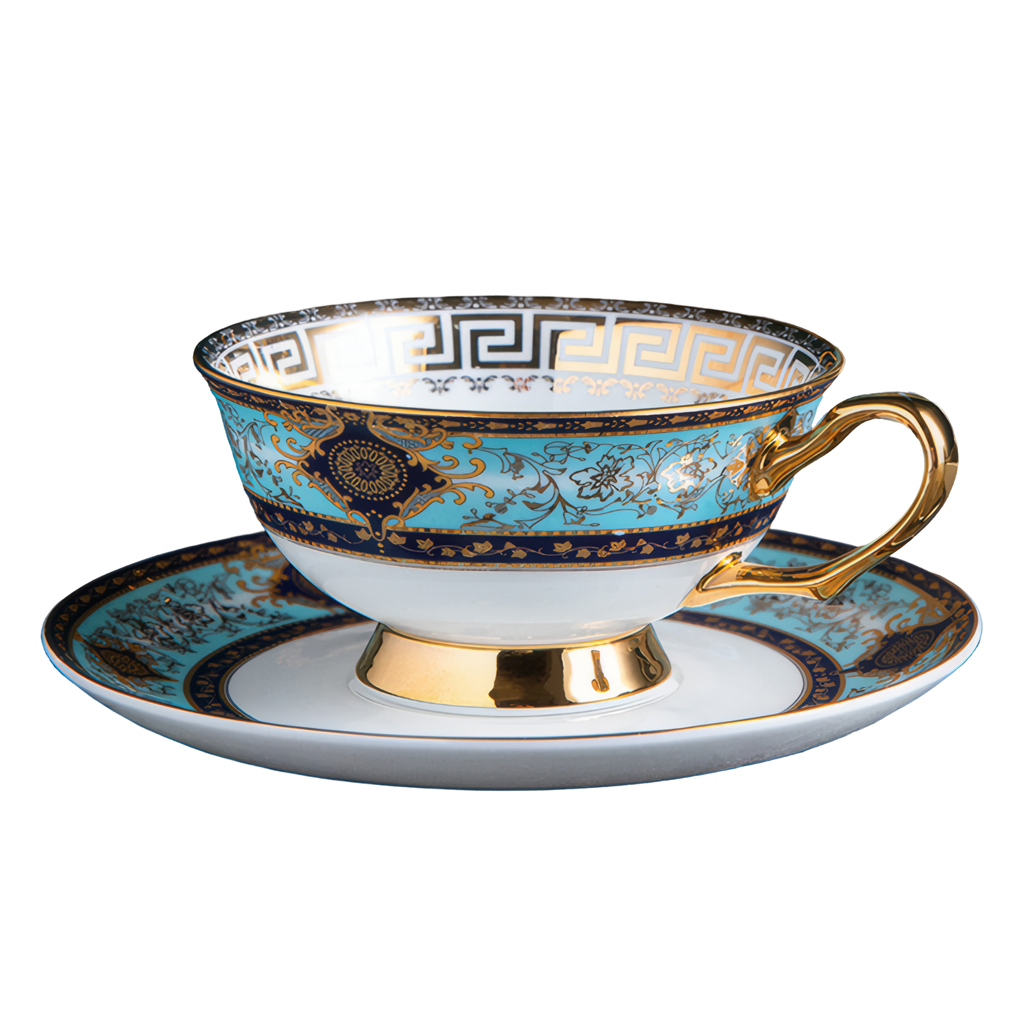 Vintage European Style Bone China Ceramic Cup & Saucer Drinkware Set