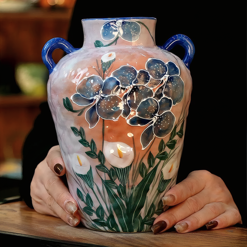 Vintage-Jingdezhen-Hand-Painted-Calla-Lily-Underglaze-Ceramic-Flower-Vase02.webp