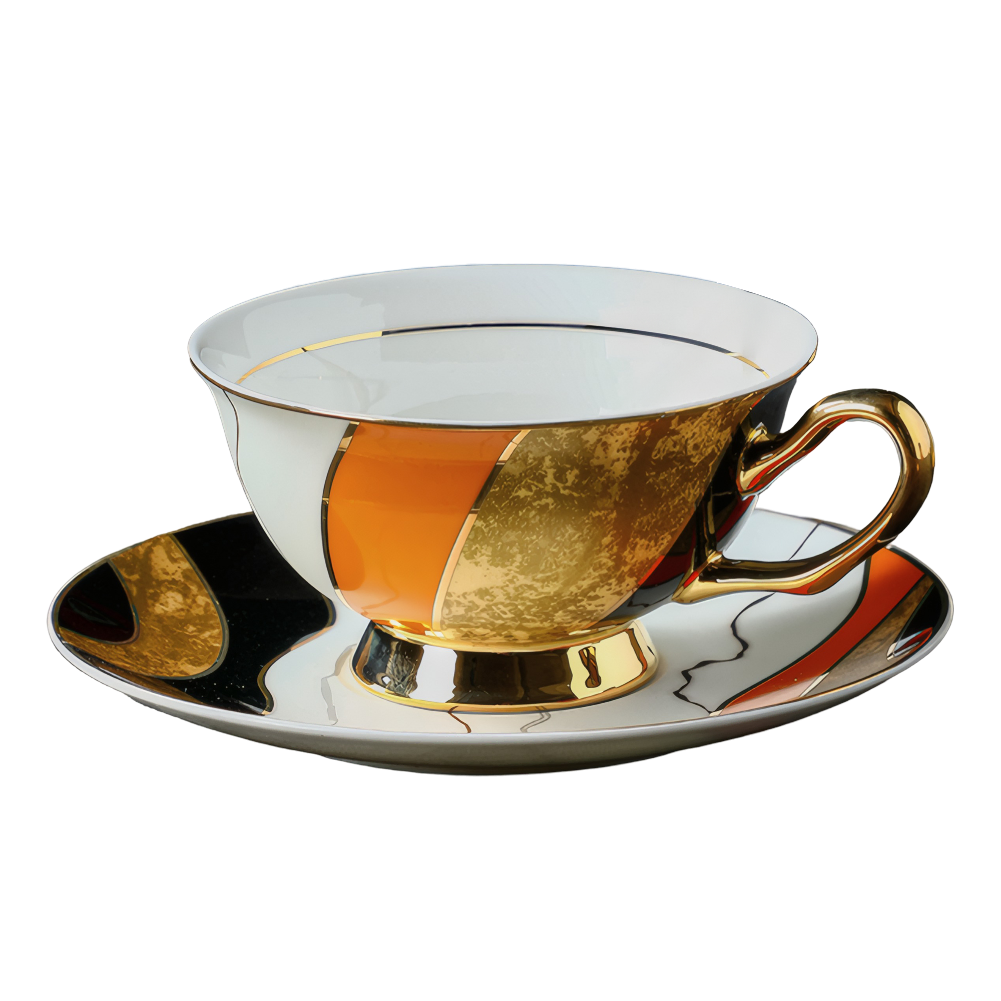 ‌Vintage European Style Ceramic Bone China Afternoon Tea Cup Saucer Set