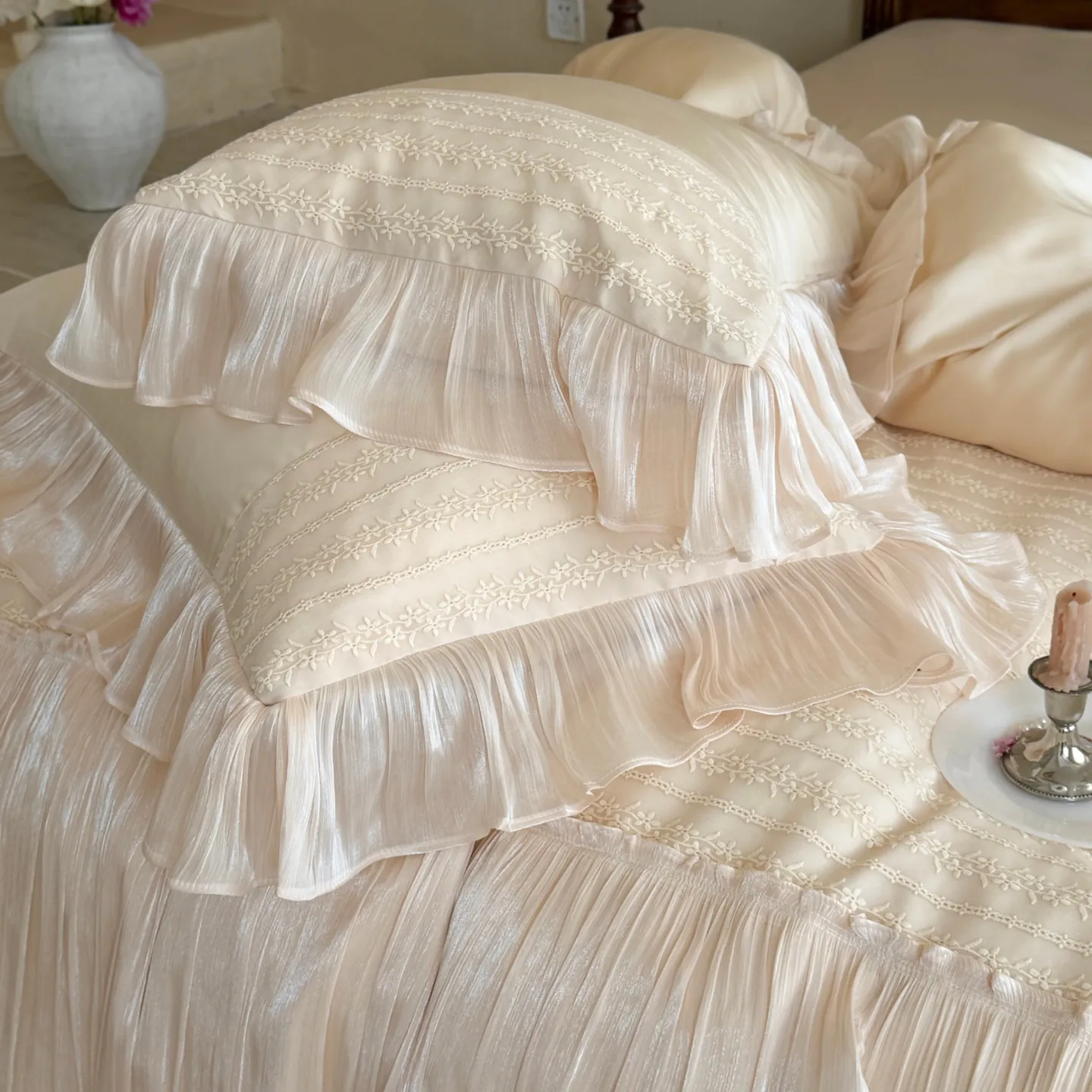 Soft Ivory Vintage French 50s Dual-Ply Long Staple Cotton Duvet Cover Set08 Soft Ivory Vintage French 50s Dual Ply Long Staple Cotton Duvet Cover Set08