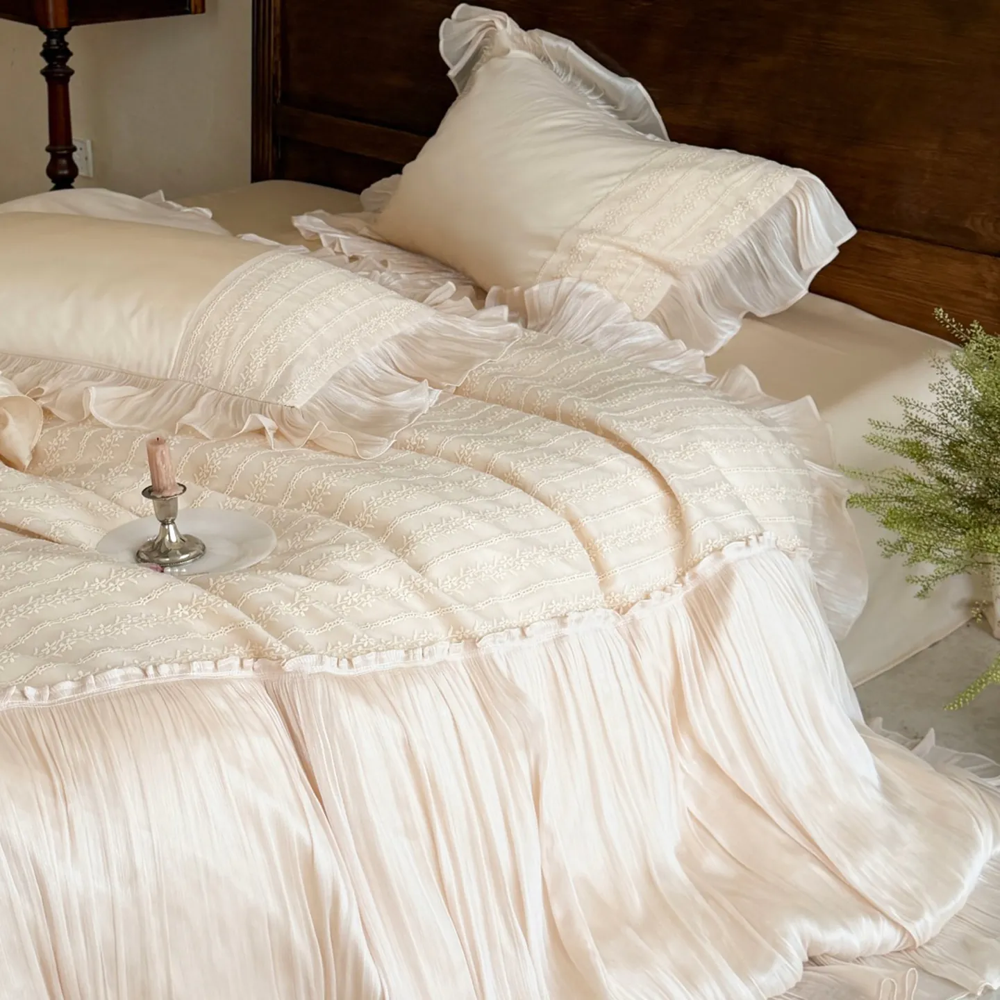 Soft Ivory Vintage French 50s Dual-Ply Long Staple Cotton Duvet Cover Set09 Soft Ivory Vintage French 50s Dual Ply Long Staple Cotton Duvet Cover Set09