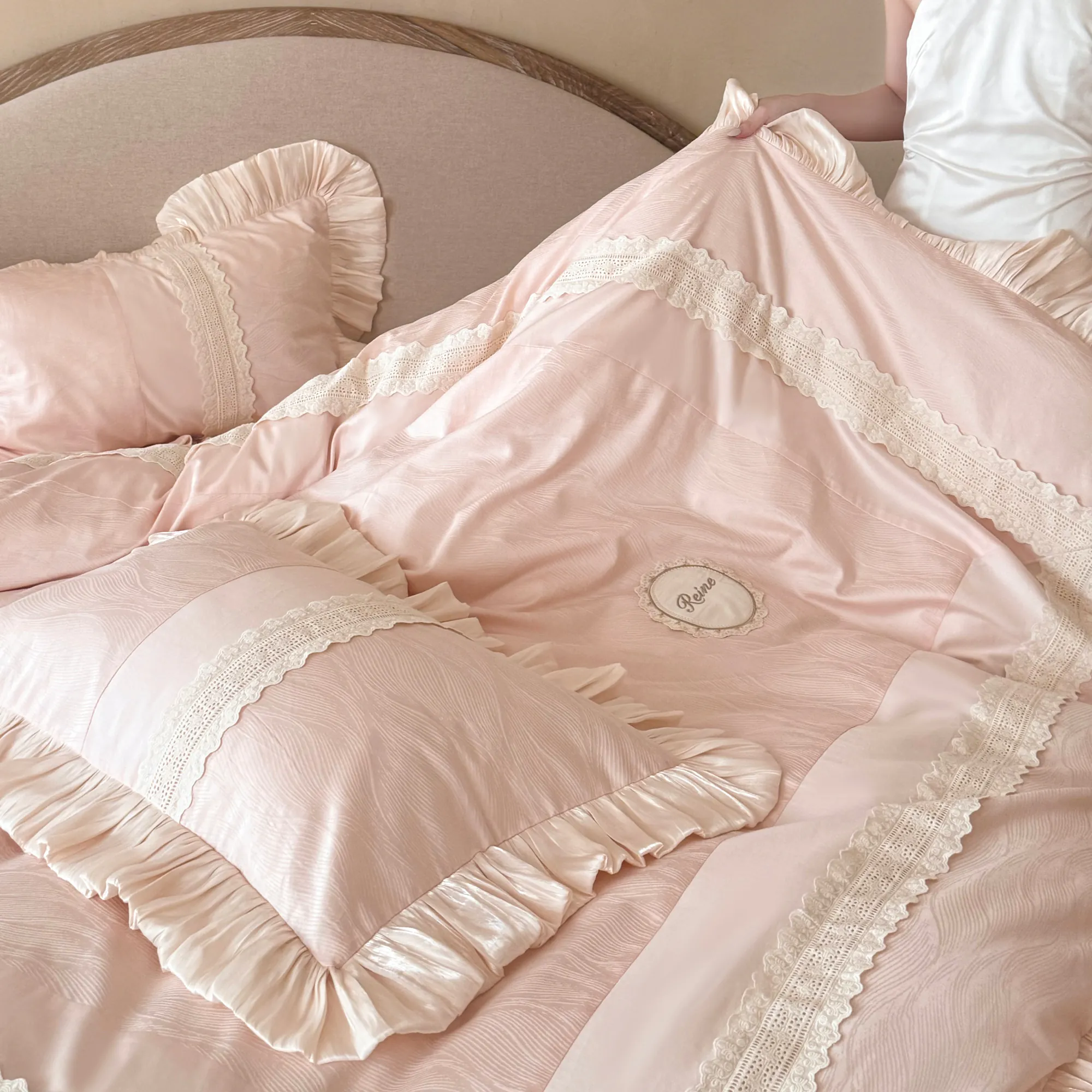 Thick Weave 100S Long Staple Cotton Jacquard Floral Bedding 4 Pcs Set03