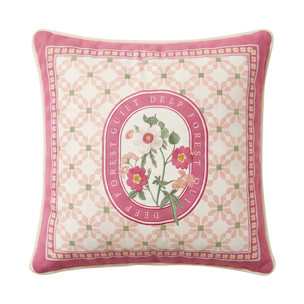 Vintage Botanical Floral Digital Print Soft Velvet Plush Throw Pillow Cover