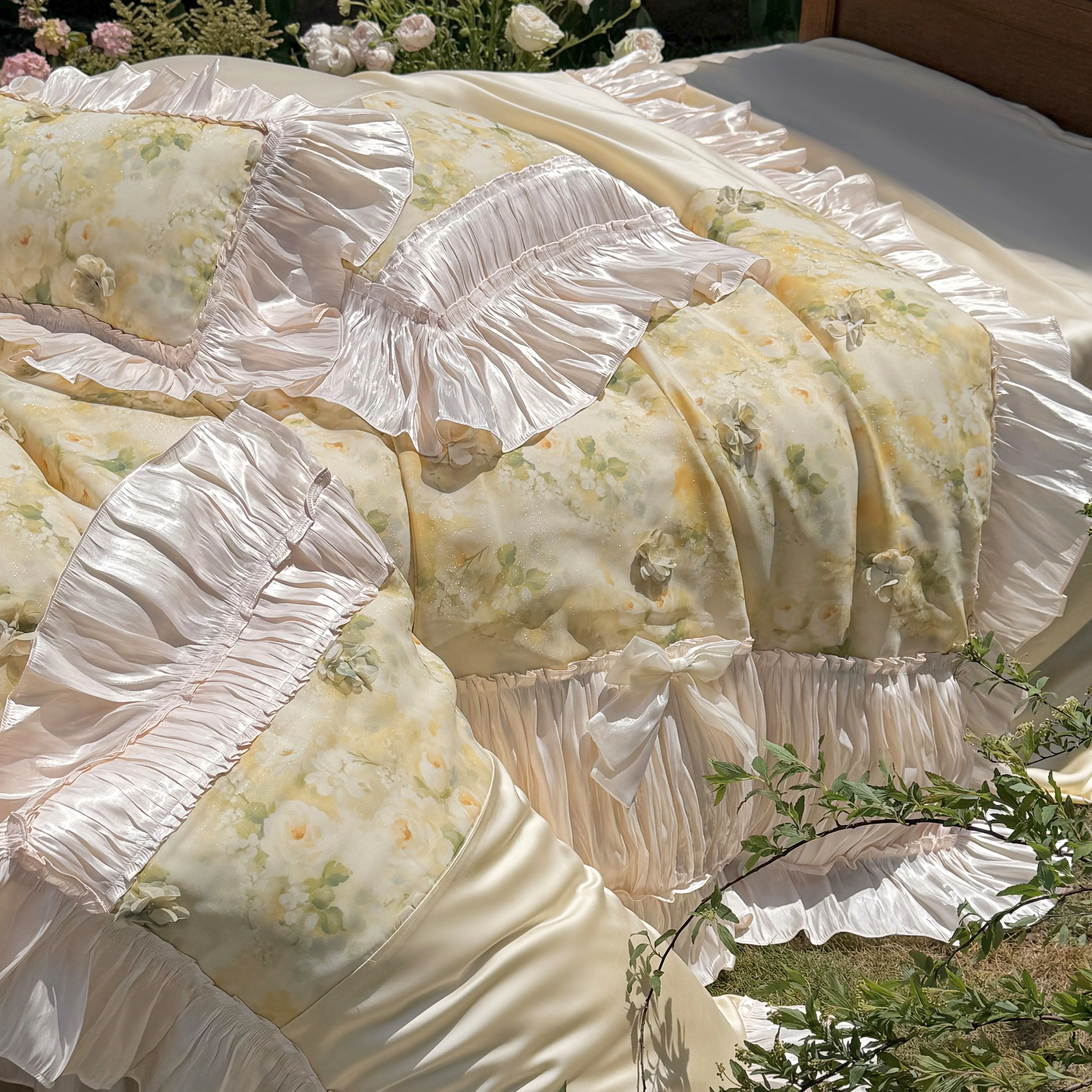 Vintage Cottagecore Princess Floral Print 100S Pure Cotton 4-Piece Bedding Set13 Vintage Cottagecore Princess Floral Print 100S Pure Cotton 4 Piece Bedding Set13
