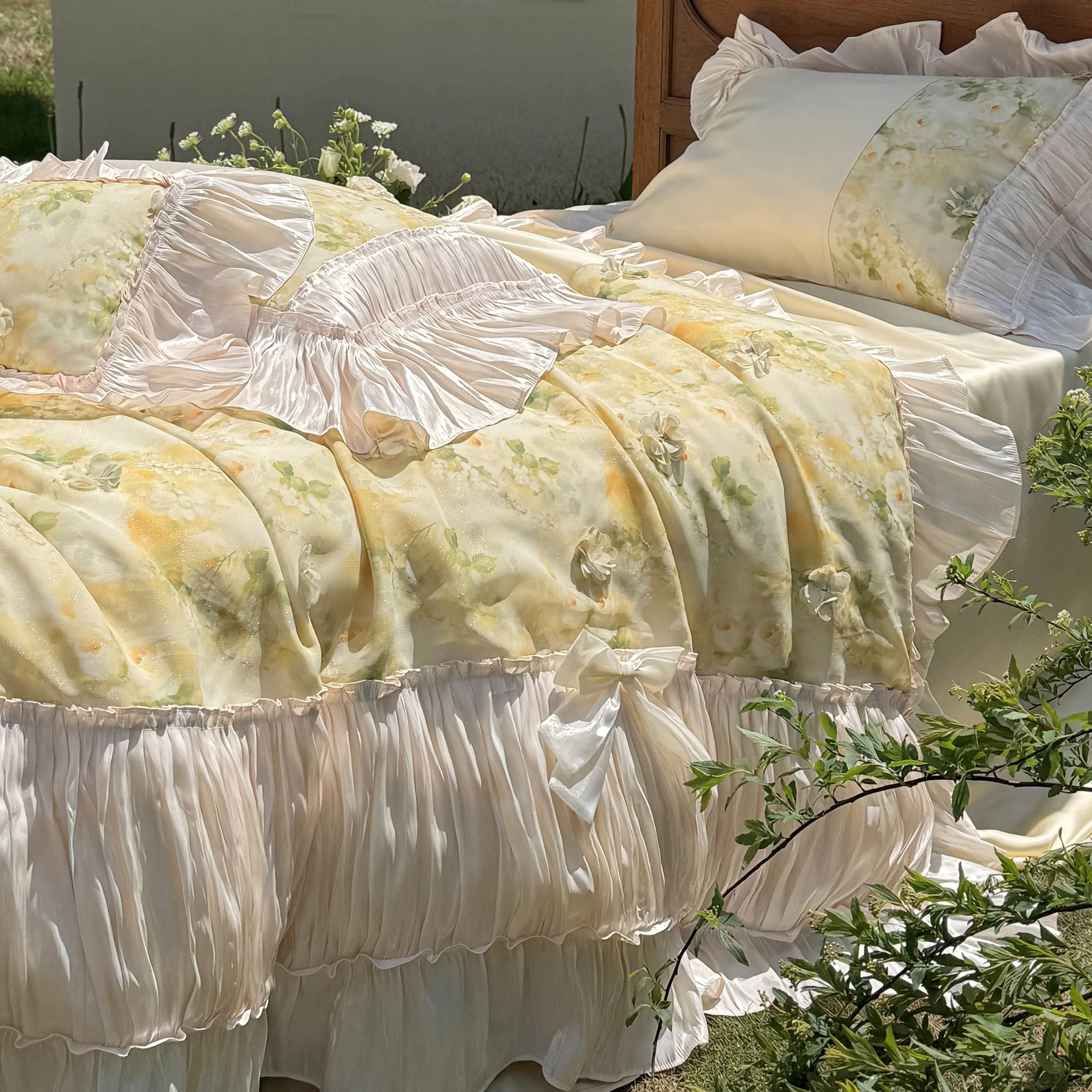 Vintage Cottagecore Princess Floral Print 100S Pure Cotton 4-Piece Bedding Set15 Vintage Cottagecore Princess Floral Print 100S Pure Cotton 4 Piece Bedding Set15