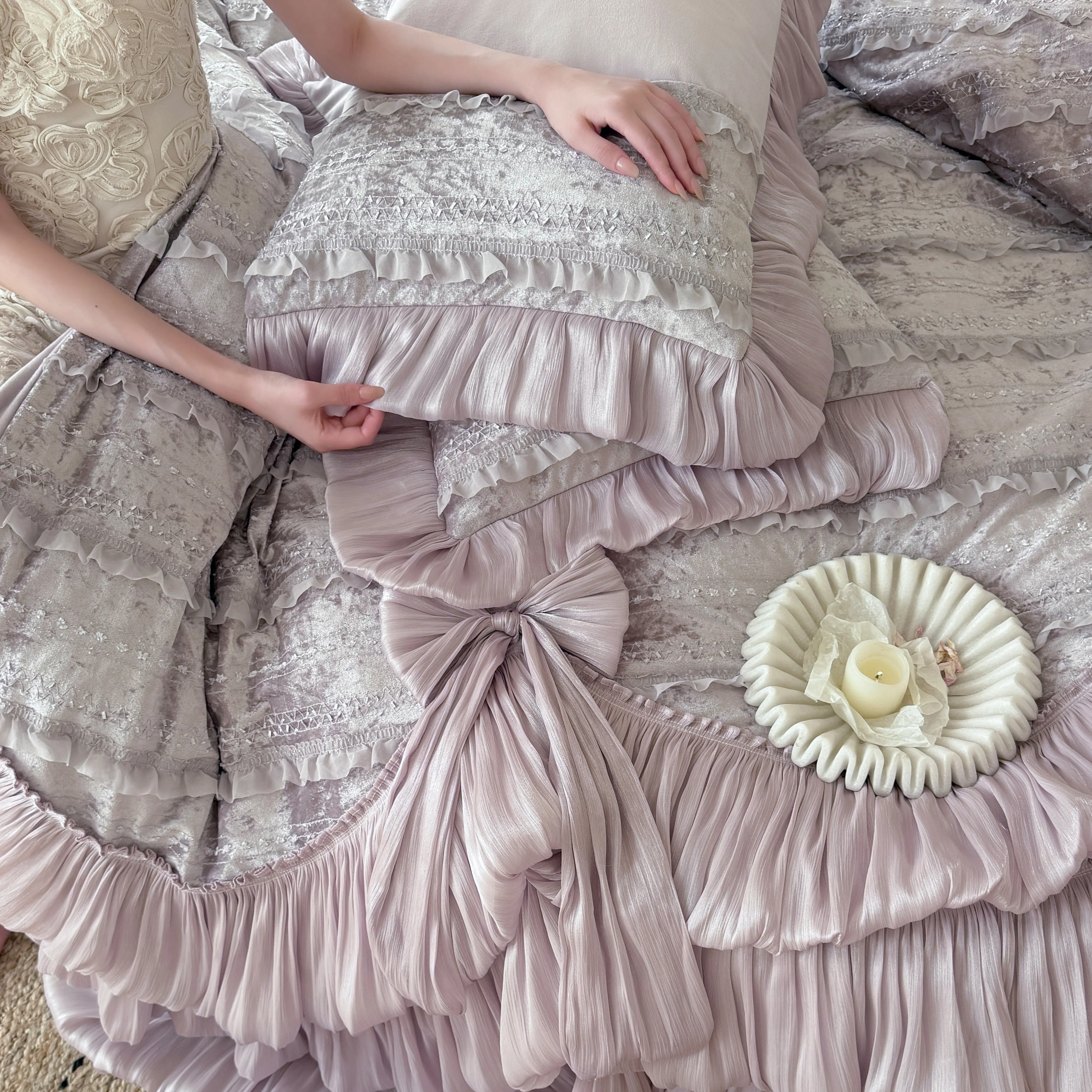 Coquette Princess Winter Fleece Milk Velvet Bedspread Pillowcase 4 Pcs Set20 Coquette Princess Winter Fleece Milk Velvet Bedspread Pillowcase 4 Pcs Set20