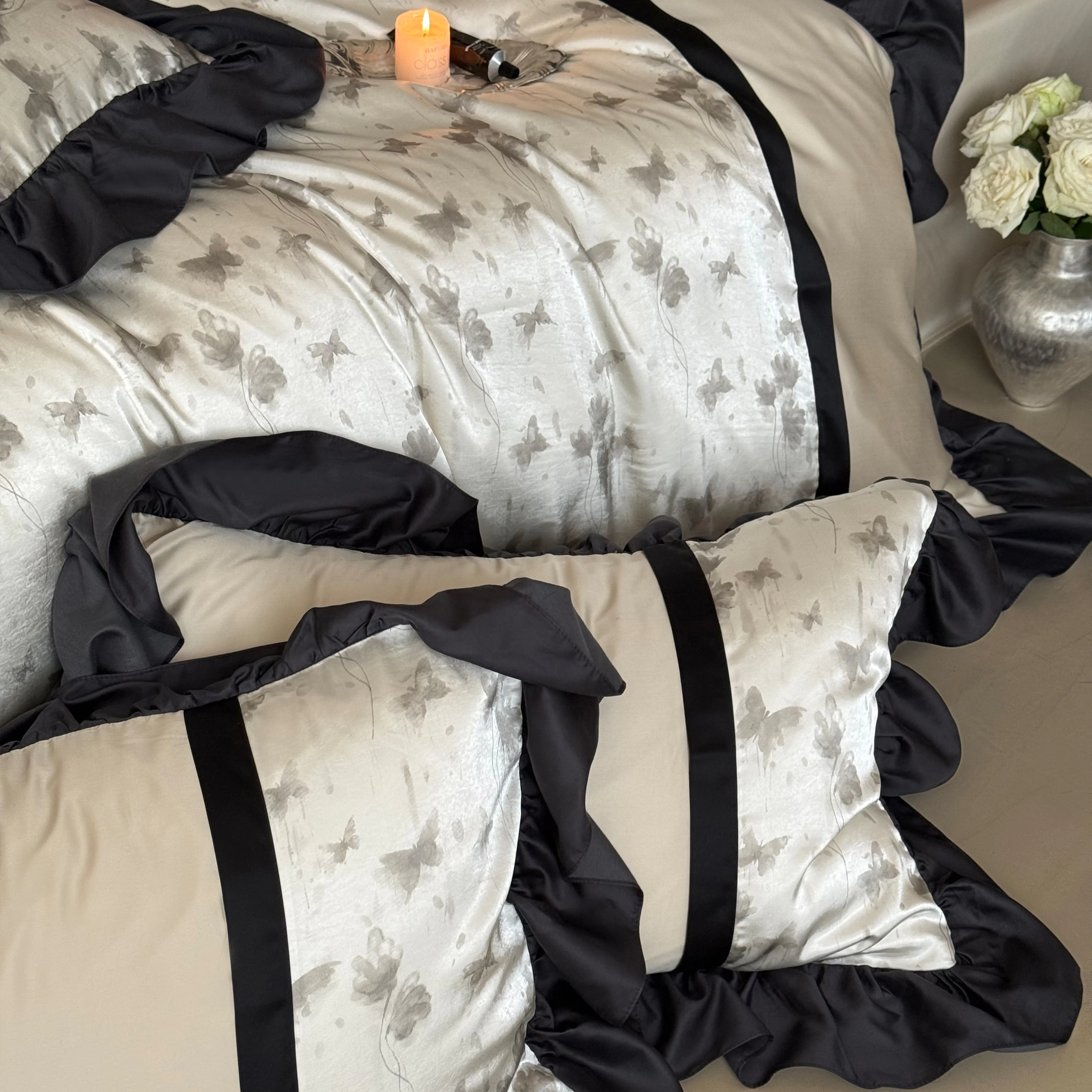 Modern Farmhouse Butterfly Floral Print Brushed Cotton 4-Piece Bedding Set09 Modern Farmhouse Butterfly Floral Print Brushed Cotton 4 Piece Bedding Set09