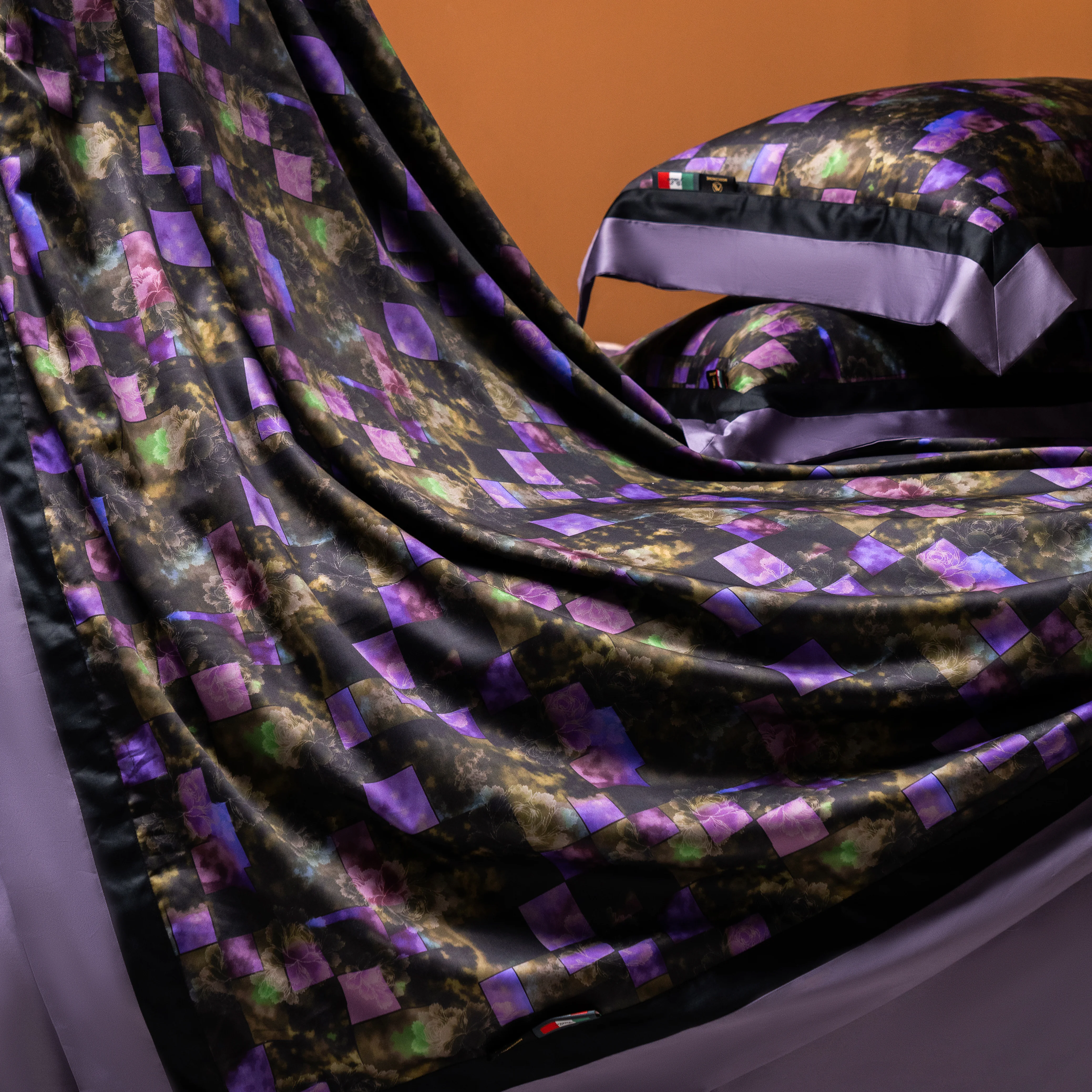 Modern Gothic Purple Geometric Print 100S Long-Staple Cotton Bedding Set07 Modern Gothic Purple Geometric Print 100S Long Staple Cotton Bedding Set07