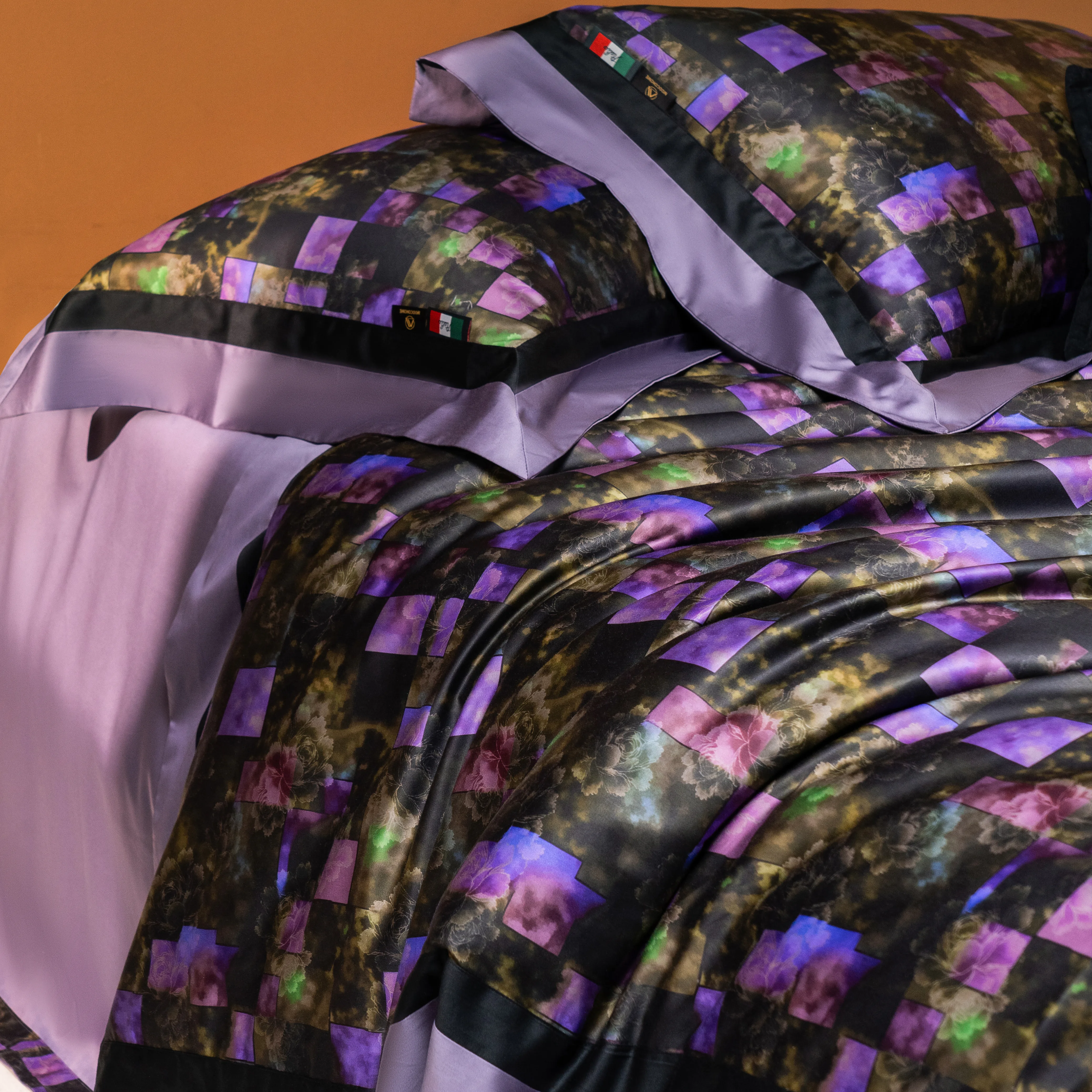 Modern Gothic Purple Geometric Print 100S Long-Staple Cotton Bedding Set11 Modern Gothic Purple Geometric Print 100S Long Staple Cotton Bedding Set11