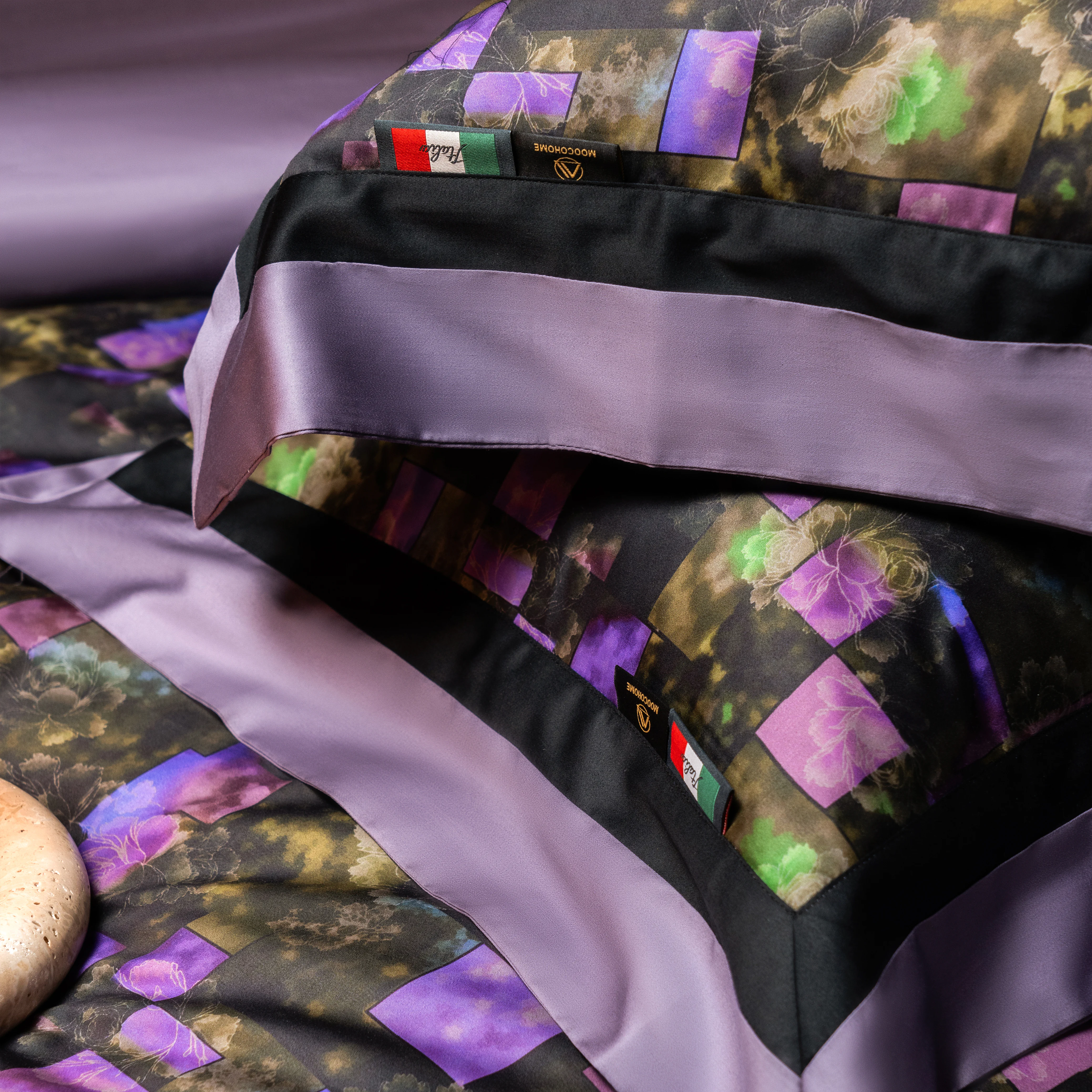 Modern Gothic Purple Geometric Print 100S Long-Staple Cotton Bedding Set12 Modern Gothic Purple Geometric Print 100S Long Staple Cotton Bedding Set12